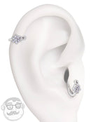 16G CZ Flower Tragus Clicker