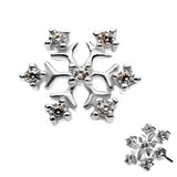 14kt White Gold CZ Snowflake Threadless Top