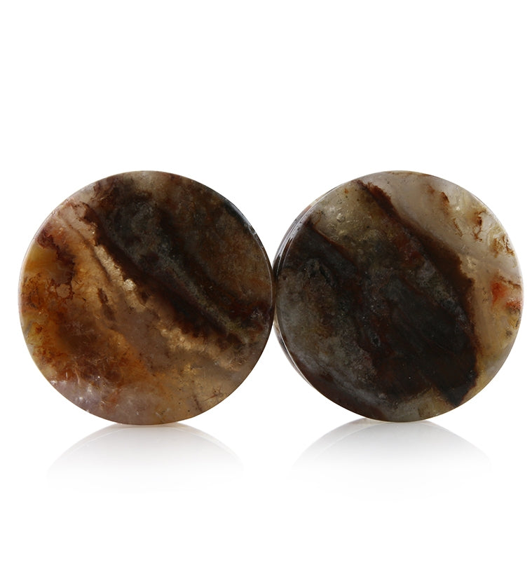 Laguna Lace Agate Stone Plugs 1 Inch (25mm) Version 7