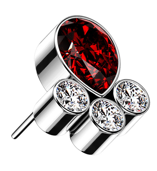 Dab Red CZ Titanium Threadless Top