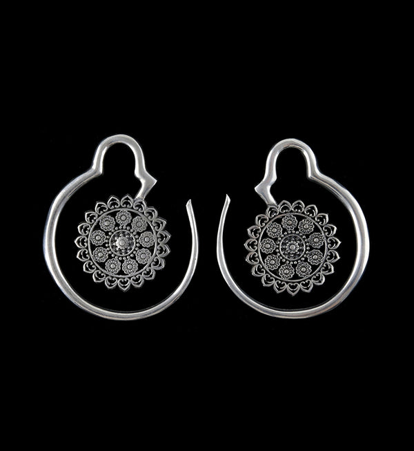 Damask White Brass Ear Weights