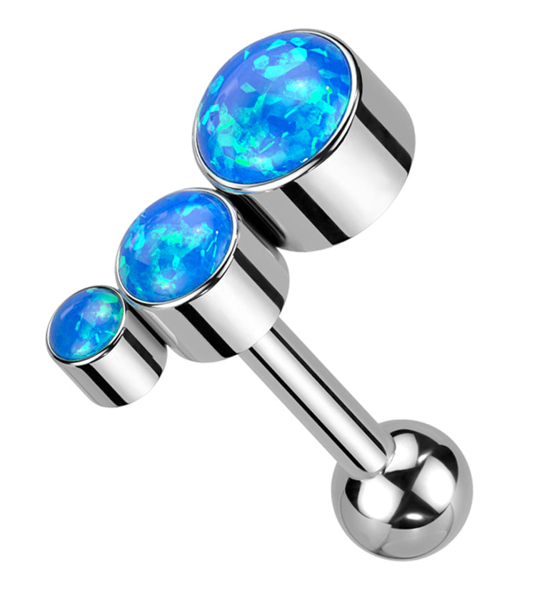 Descend Blue Opalite Titanium Threadless Cartilage Barbell