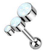 Descend White Opalite Titanium Threadless Cartilage Barbell