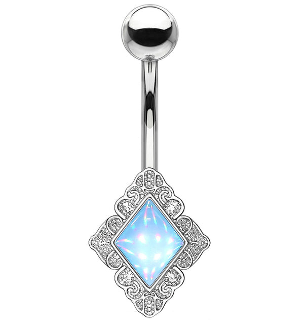 Blue Escent Diamond Belly Button Ring