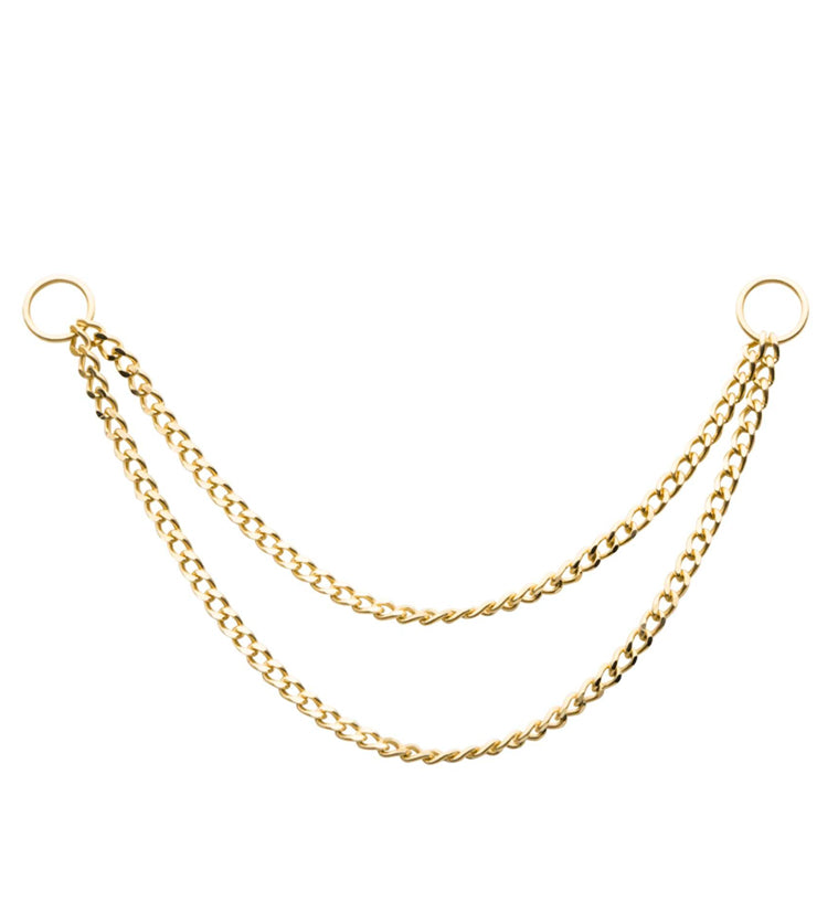 14kt Gold Dual Curb Chain | UrbanBodyJewelry.com