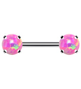 Double Pink Opalite Threadless Barbell