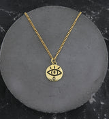 Electric Eye Brass Charm Necklace