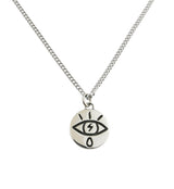 Electric Eye White Brass Charm Necklace