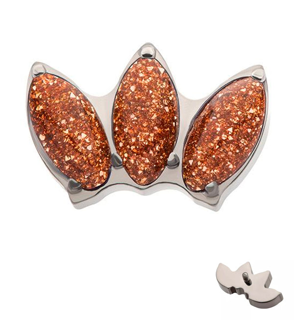 Empress Triple Faux Goldstone Stone Internally Threaded Titanium Top