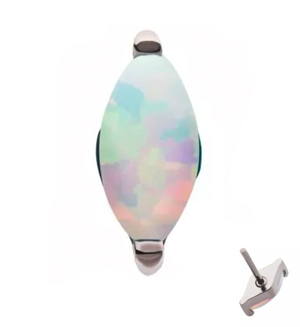 Empress White Opalite Threadless Titanium Top