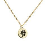 Enchanted Rose Brass Charm Necklace