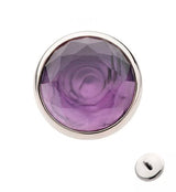 Faceted Amethyst Stone Titanium Internally Threaded Top