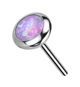 Flat Bezel Purple Opalite Threadless Titanium Top