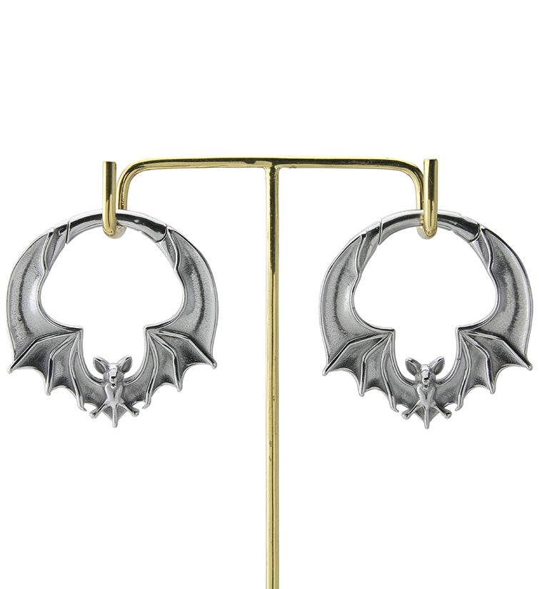 Flying Bat Stainless Steel Hinged Ear Weights | UrbanBodyJewelry.com