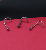 Fuchsia Gem Nose Screw Ring