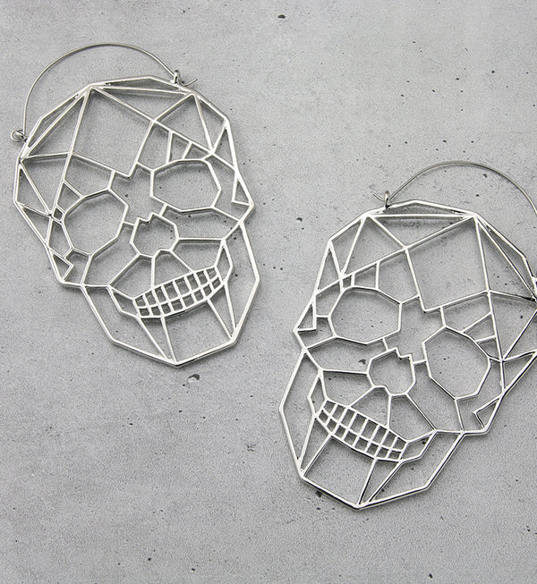 Geo Skull Plug Hoops