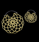 Gold Labyrinth Titanium Hangers - Earrings