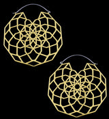 Gold Labyrinth Titanium Hangers - Earrings