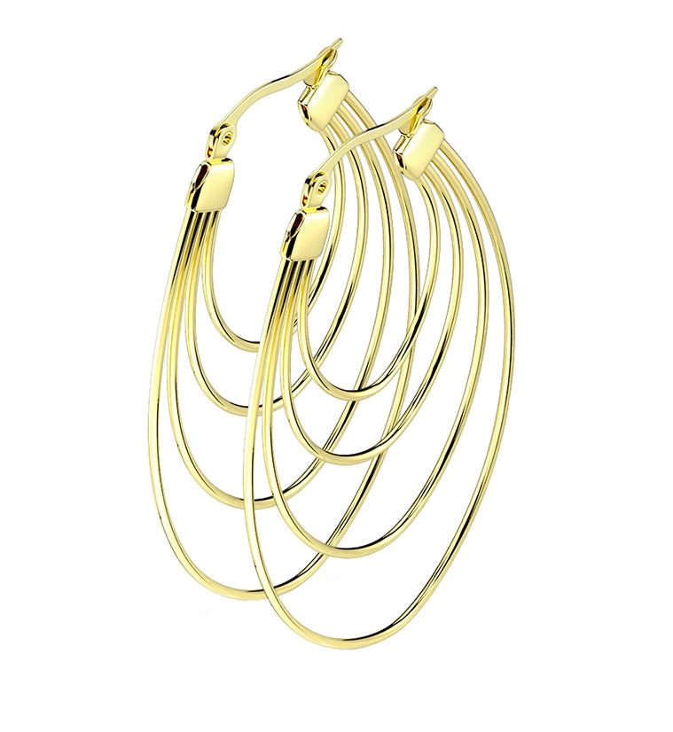 Gold PVD Multi Hoop Earrings