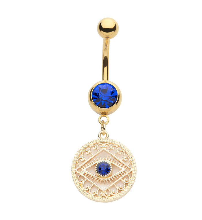 Evil eye belly button ring online