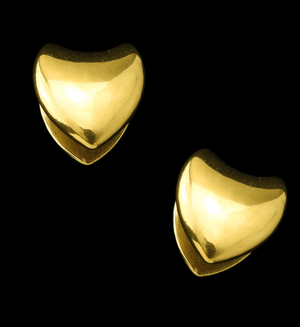 Gold PVD Shield Ear Weights