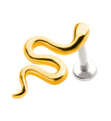 Gold PVD Snake Labret Post