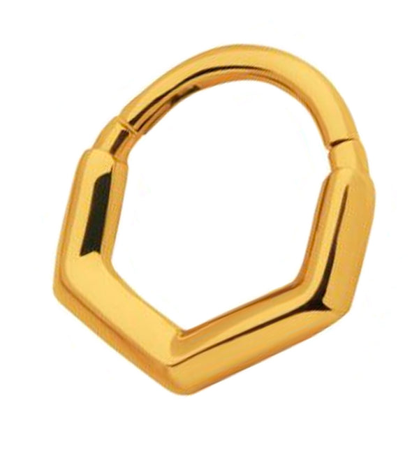 Gold PVD V-Shaped Hinged Segment Ring