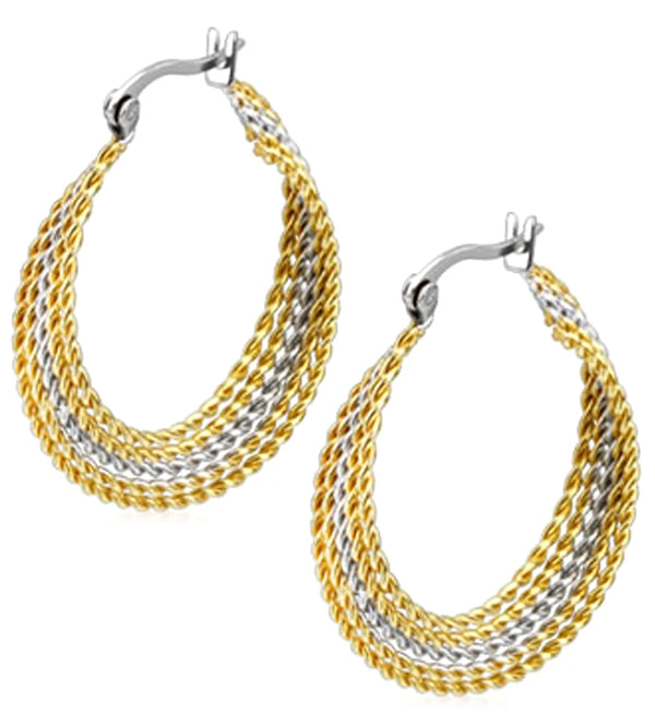 Twisted Golden Hoop Earrings