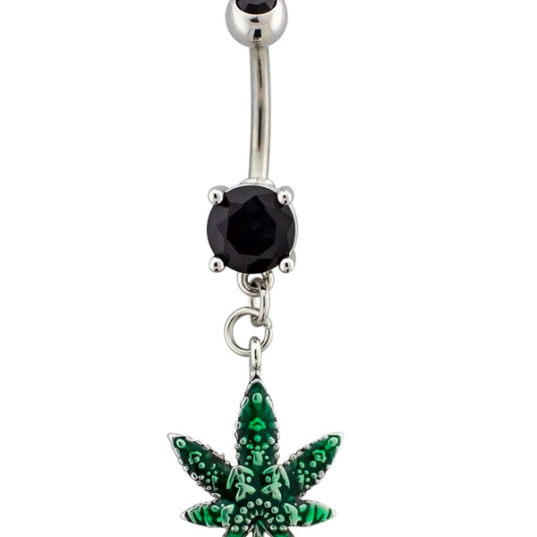 Pot Leaf CZ Dangle