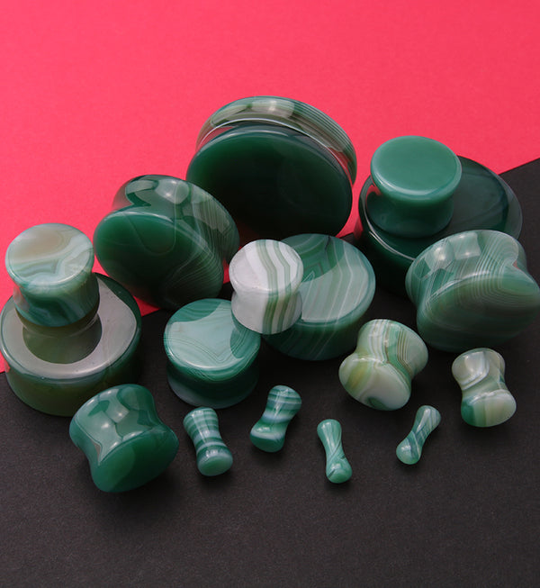 Green Agate Stone Plugs