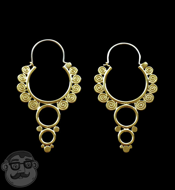 18G Gypsy Brass Hoop Earrings