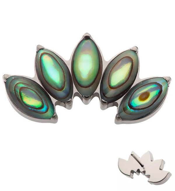 Half Crown Abalone Stone Threadless Titanium Top