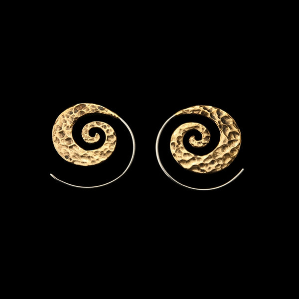 18G Hammered Brass Spirals