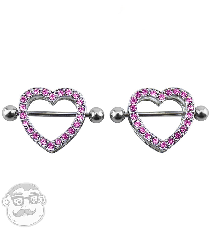Titanium heart nipple rings sales