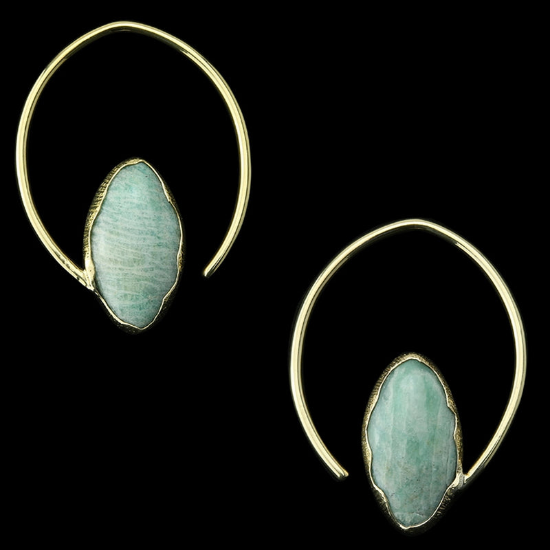 Hilly Amazonite Hoop Ear Weights