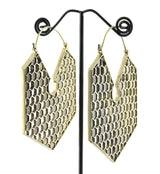 18G Honeycomb Hexagon Brass Earrings