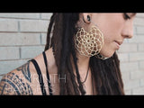 Gold Labyrinth Titanium Hangers - Earrings