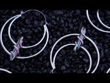 Snake Wrapped Rainbow Aurora Crystal Stainless Steel Plug Hoops