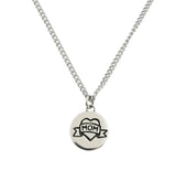 I Heart Mom White Brass Charm Necklace