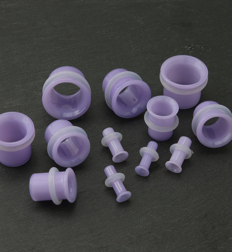 Lavender Glass Single Flare Tunnels