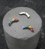 Long Cascade Rainbow CZ Titanium Internally Threaded Top