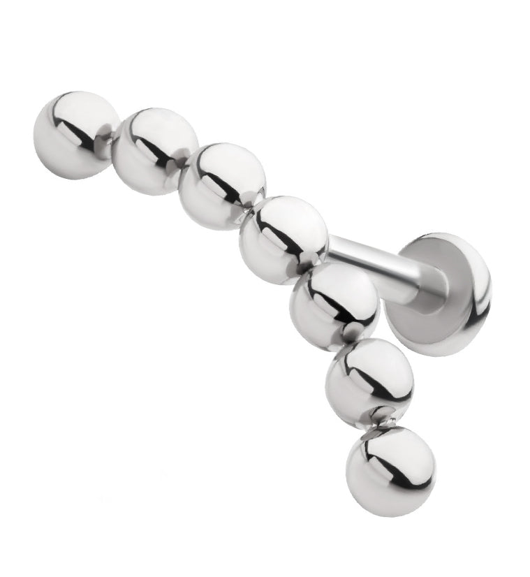 Long Curve Beaded Titanium Internally Threaded Labret