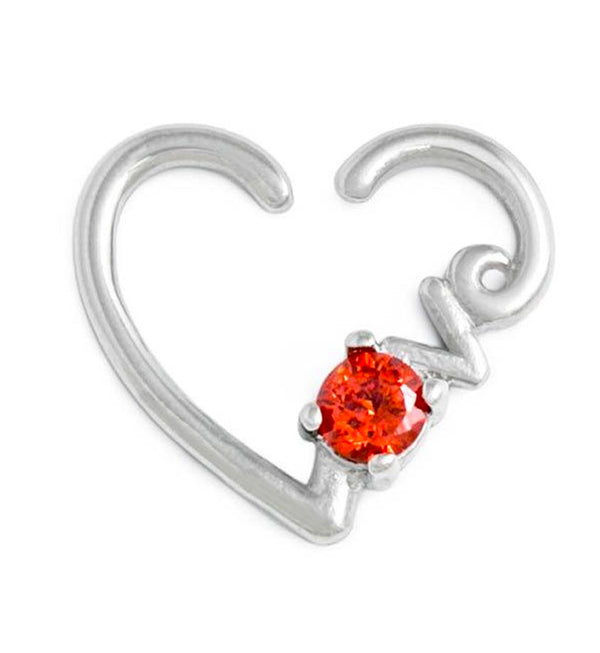 16G Love Heart Daith Ring