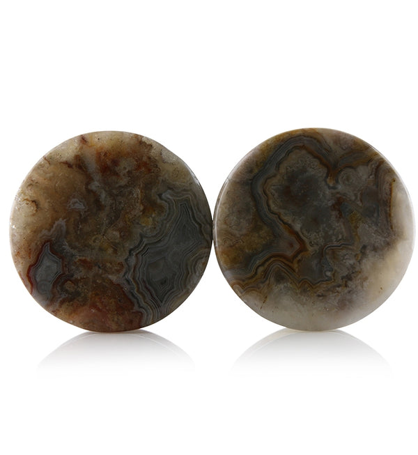 Laguna Lace Agate Stone Plugs 1 Inch (25mm) Version 15