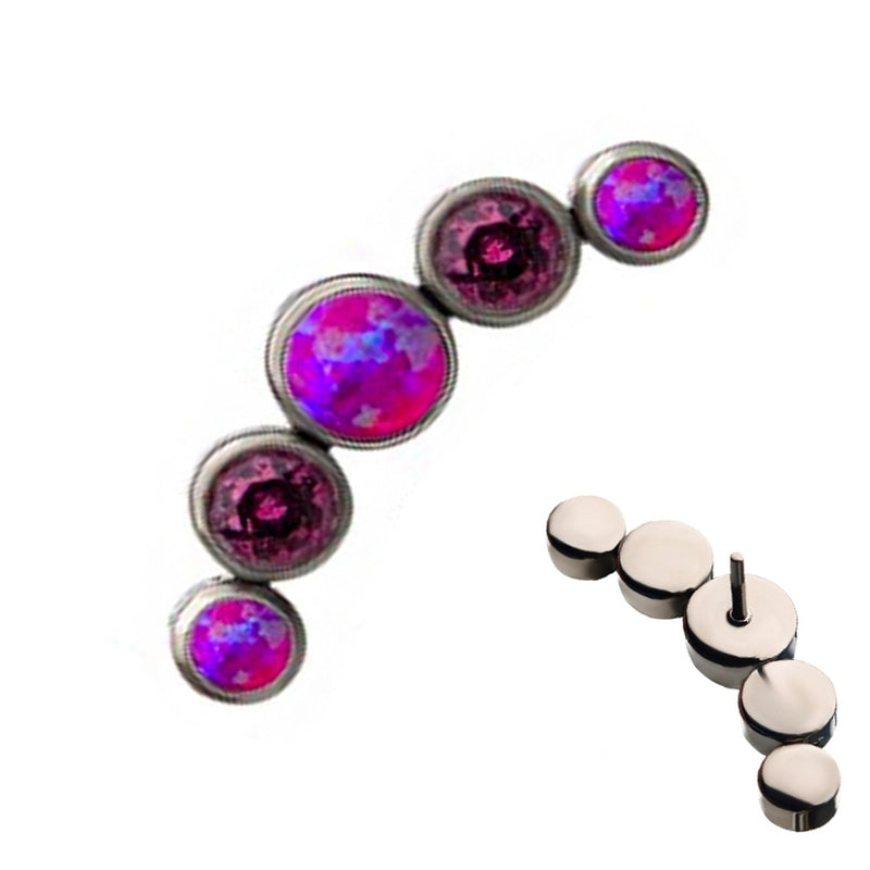 Quinate Magenta CZ X Fuschia Pink Opalite Titanium Threadless Top