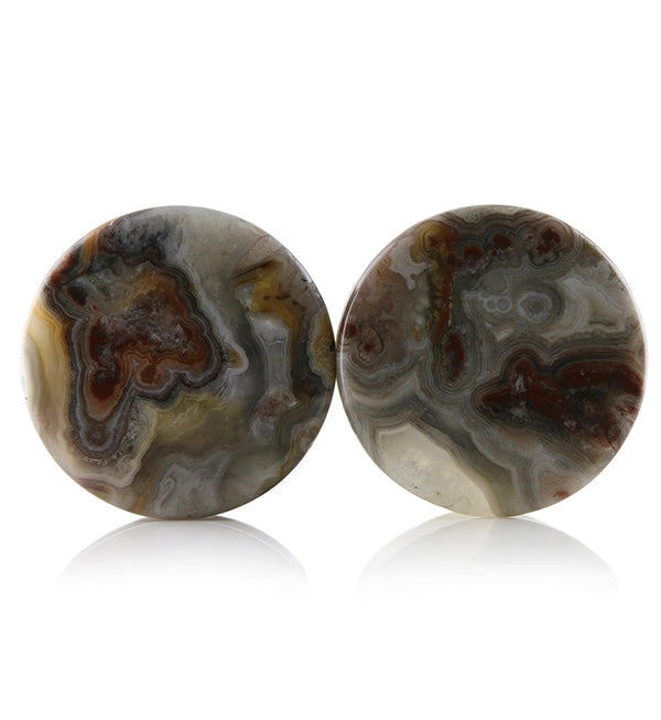 Laguna Lace Agate Stone Plugs 1 Inch (25mm) Version 16