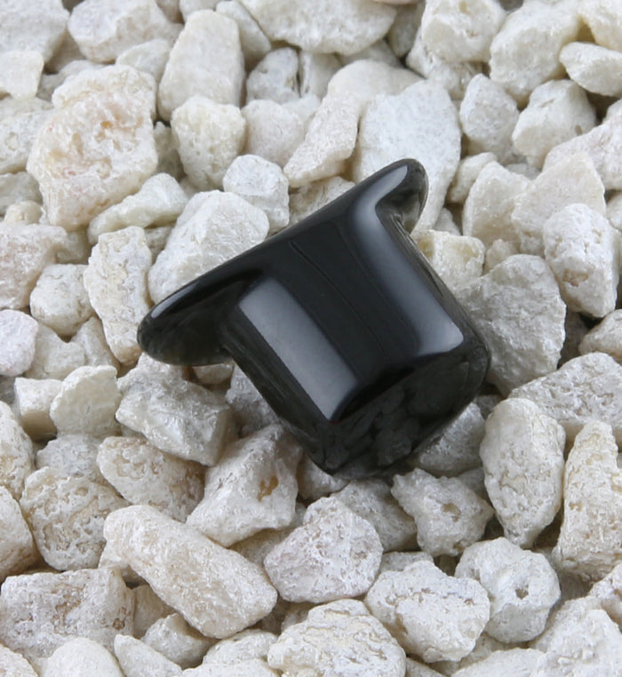 Black Obsidian Stone Labret Plugs 2G 1 2 UrbanBodyJewelry