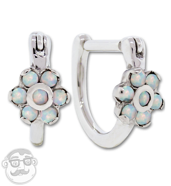 16G Opalite Flower Tragus Clicker