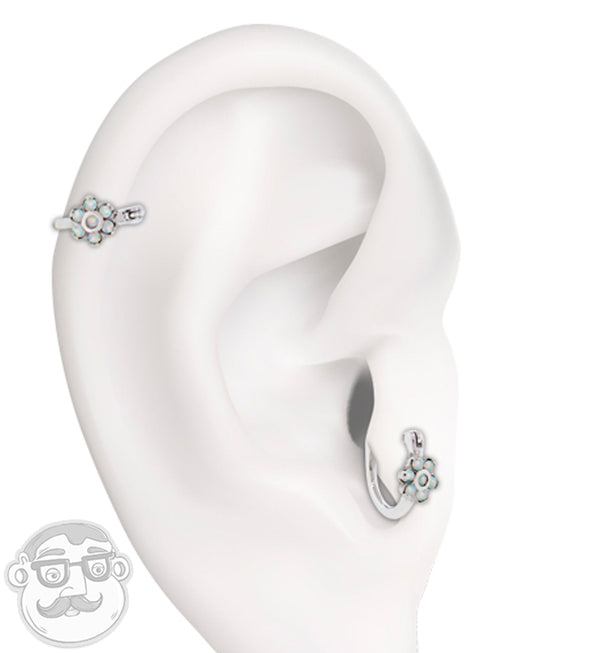 16G Opalite Flower Tragus Clicker