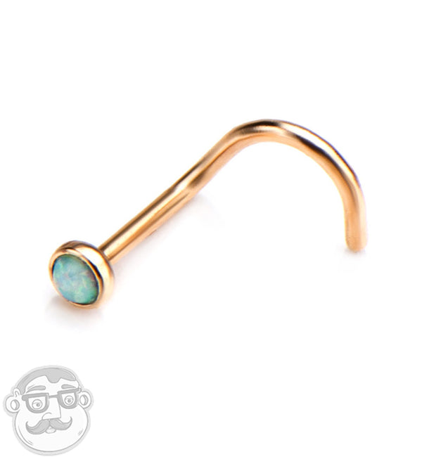 20G White Opalite Gold PVD Nosescrew